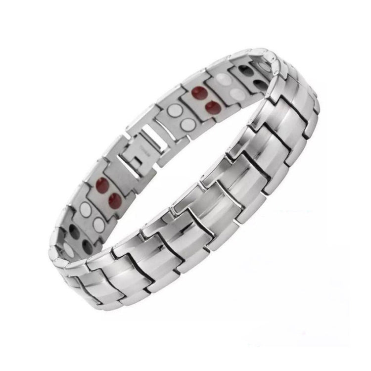 Bracciale per terapia magnetica con magnete a doppia fila da 2 pezzi per uomo, Black, White, Gold, Black Full Magnet, Bronze Full Magnet