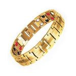 Bracciale per terapia magnetica con magnete a doppia fila da 2 pezzi per uomo, Black, White, Gold, Black Full Magnet, Bronze Full Magnet