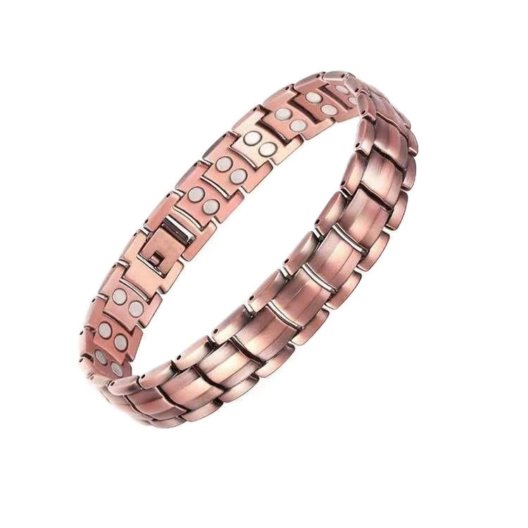 Bracciale per terapia magnetica con magnete a doppia fila da 2 pezzi per uomo, Black, White, Gold, Black Full Magnet, Bronze Full Magnet