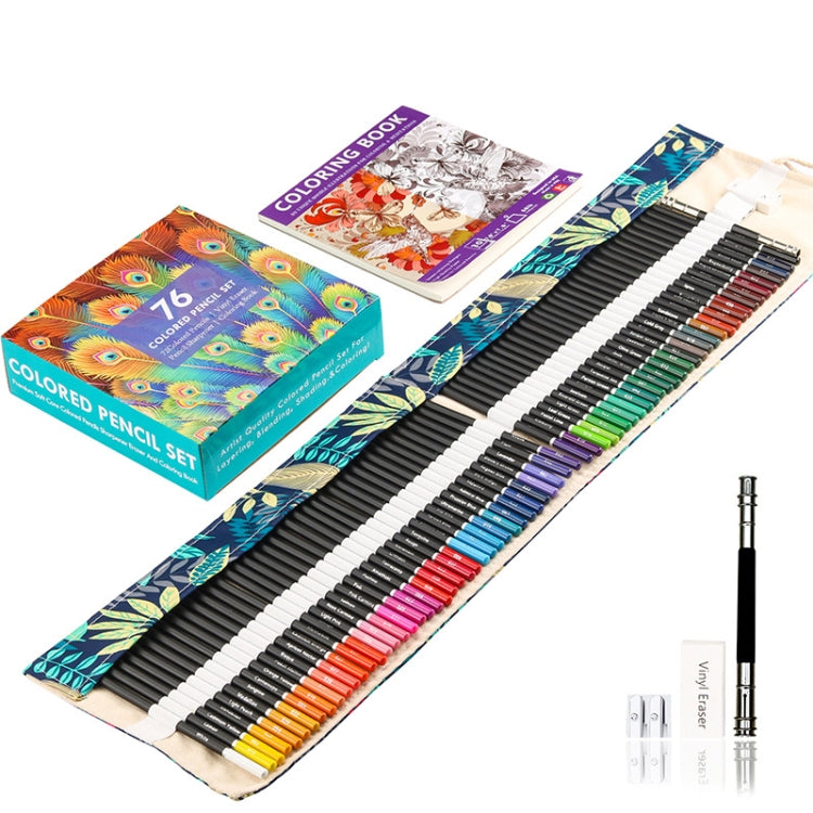 Set di matite colorate a 72 colori Matite colorate Graffiti dipinte a mano, With Roller Shutter Pencil Case