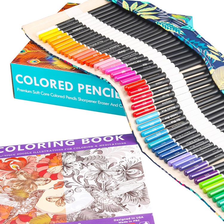 Set di matite colorate a 72 colori Matite colorate Graffiti dipinte a mano, With Roller Shutter Pencil Case