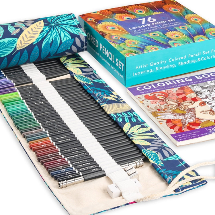 Set di matite colorate a 72 colori Matite colorate Graffiti dipinte a mano, With Roller Shutter Pencil Case