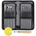 17 in 1 Pennello per pittura acrilica Multiuso Lana di nylon Pennello per acquerello Materiale per pittura artistica Qith Borsa per pittura su tela, 17 in 1