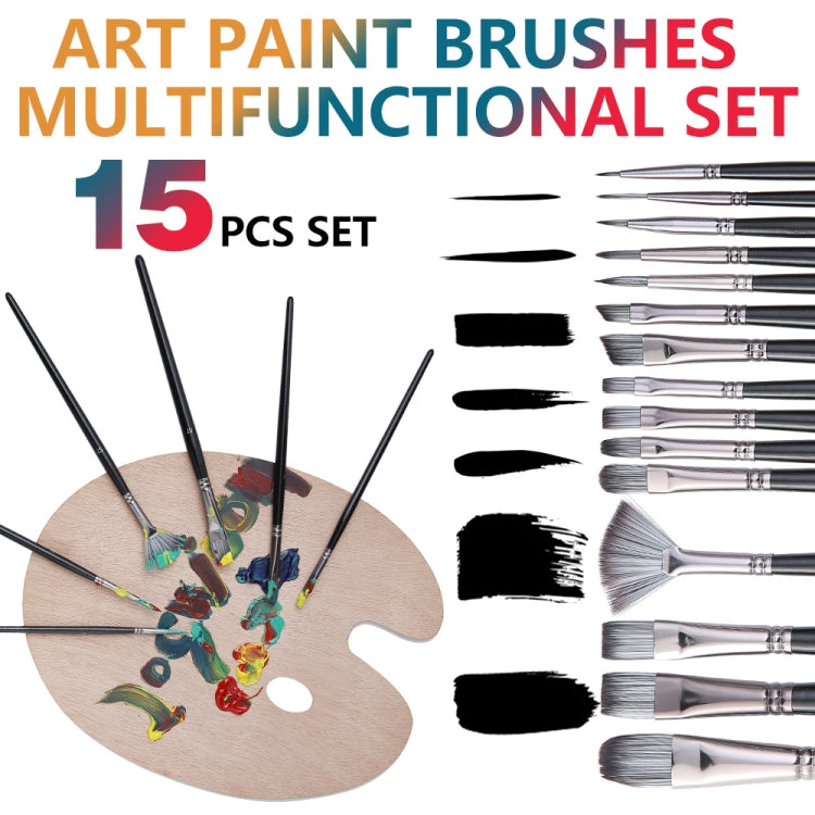 17 in 1 Pennello per pittura acrilica Multiuso Lana di nylon Pennello per acquerello Materiale per pittura artistica Qith Borsa per pittura su tela, 17 in 1
