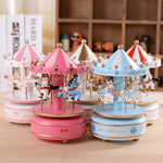 Sky City Carousel Clockwork Music Box Regalo di compleanno per coppie, K0131 Star Blue, K0132 Star Pink, K0111 Star Red, K0121 Flowers Grass Red, K0112 Flowers Grass Rose, K0233 Dot Red, K0232  Dot Blue + Pink, K0231 Dot Blue, K0321 Red White