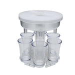 Distributore automatico di vino da 6 tazze, versatore automatico per vino con giradischi, stile:, Round Pink with Transparent Cup, Round Pink with Color Cup, Round Blue with Transparent Cup, Round Blue with Color Cup, Round Gray with Transparent Cup   ...