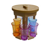 Distributore automatico di vino da 6 tazze, versatore automatico per vino con giradischi, stile:, Round Pink with Transparent Cup, Round Pink with Color Cup, Round Blue with Transparent Cup, Round Blue with Color Cup, Round Gray with Transparent Cup   ...