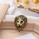 3 PCS Personalità Creative Lion Spille Retro Lega Animale Distintivo Cappotto Abito Petto Fiore, Lion(Silver), Lion(Golden)
