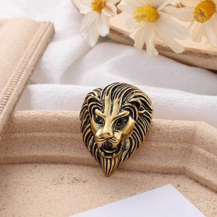 3 PCS Personalità Creative Lion Spille Retro Lega Animale Distintivo Cappotto Abito Petto Fiore, Lion(Silver), Lion(Golden)