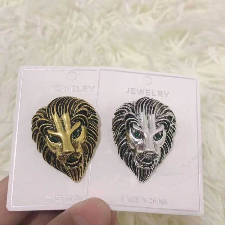 3 PCS Personalità Creative Lion Spille Retro Lega Animale Distintivo Cappotto Abito Petto Fiore, Lion(Silver), Lion(Golden)