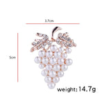 3 spille con diamanti a forma di uva e perle selvatiche, Grape