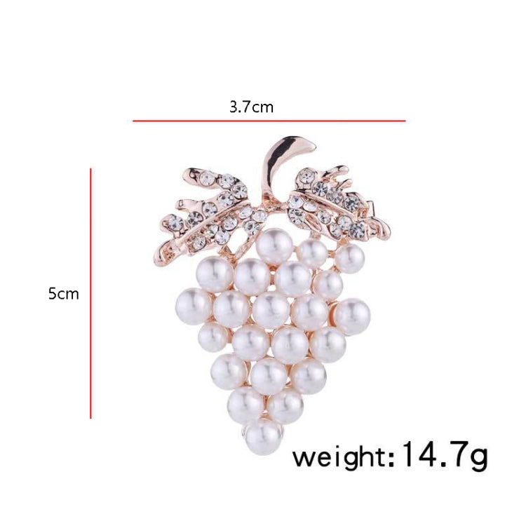 3 spille con diamanti a forma di uva e perle selvatiche, Grape