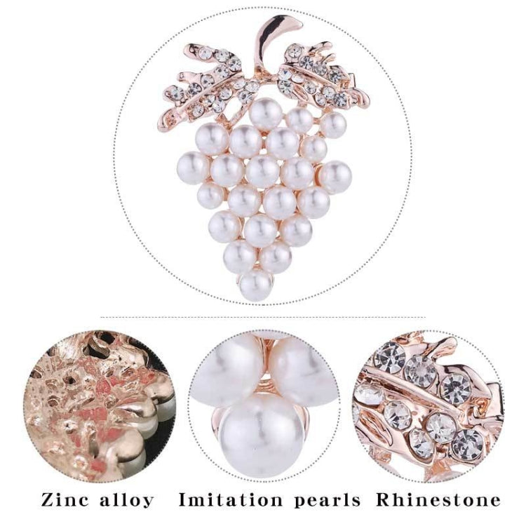 3 spille con diamanti a forma di uva e perle selvatiche, Grape