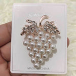 3 spille con diamanti a forma di uva e perle selvatiche, Grape