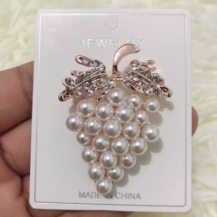 3 spille con diamanti a forma di uva e perle selvatiche, Grape