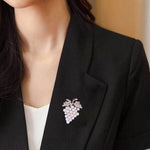 3 spille con diamanti a forma di uva e perle selvatiche, Grape