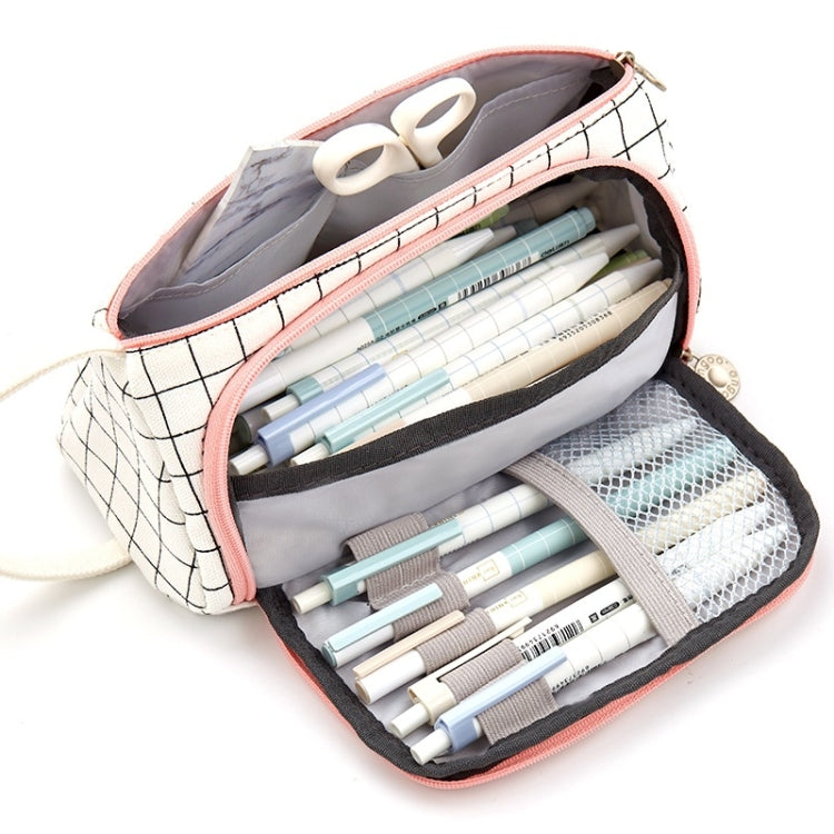 Angoo Astuccio per matite di grande capacità Simpatica borsa per cancelleria in tela, Black White In The Palm, Fairy Plaid, Pink, Ink, Moon White, Qingtian, Begonia, Scottish Plaid, Gentle Breeze, Daisy, Dawn, Cherry Pink, Blue Gray, Ink Painting      ...