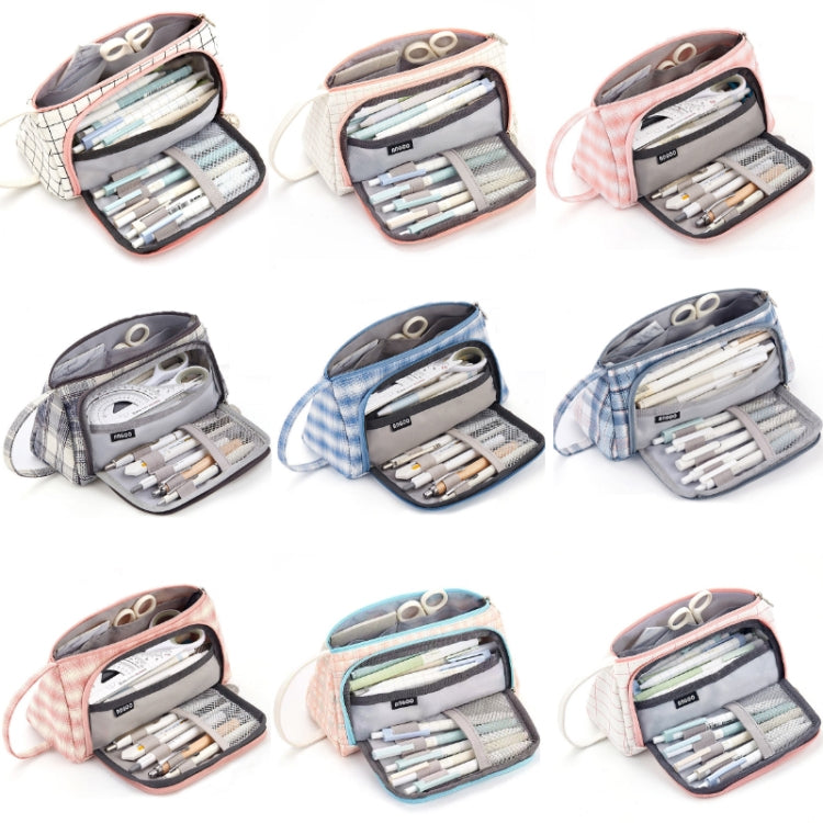 Angoo Astuccio per matite di grande capacità Simpatica borsa per cancelleria in tela, Black White In The Palm, Fairy Plaid, Pink, Ink, Moon White, Qingtian, Begonia, Scottish Plaid, Gentle Breeze, Daisy, Dawn, Cherry Pink, Blue Gray, Ink Painting      ...