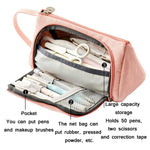 Angoo Astuccio per matite di grande capacità Simpatica borsa per cancelleria in tela, Black White In The Palm, Fairy Plaid, Pink, Ink, Moon White, Qingtian, Begonia, Scottish Plaid, Gentle Breeze, Daisy, Dawn, Cherry Pink, Blue Gray, Ink Painting      ...