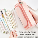 Angoo Astuccio per matite di grande capacità Simpatica borsa per cancelleria in tela, Black White In The Palm, Fairy Plaid, Pink, Ink, Moon White, Qingtian, Begonia, Scottish Plaid, Gentle Breeze, Daisy, Dawn, Cherry Pink, Blue Gray, Ink Painting      ...