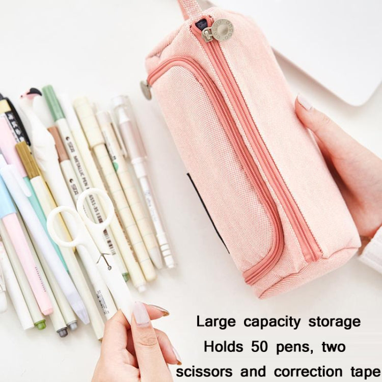 Angoo Astuccio per matite di grande capacità Simpatica borsa per cancelleria in tela, Black White In The Palm, Fairy Plaid, Pink, Ink, Moon White, Qingtian, Begonia, Scottish Plaid, Gentle Breeze, Daisy, Dawn, Cherry Pink, Blue Gray, Ink Painting      ...