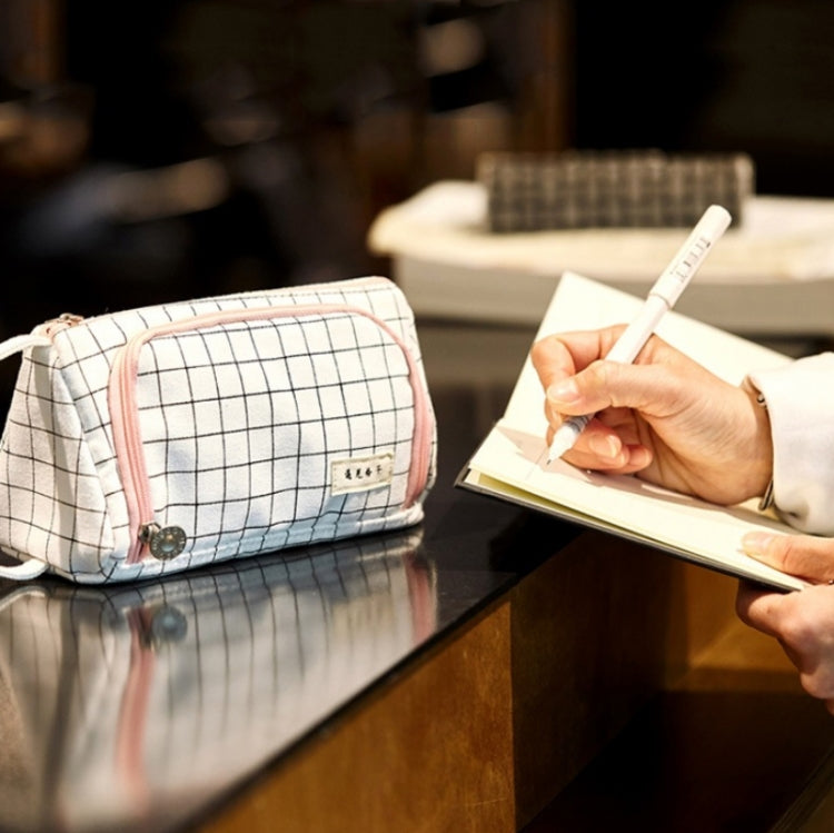 Angoo Astuccio per matite di grande capacità Simpatica borsa per cancelleria in tela, Black White In The Palm, Fairy Plaid, Pink, Ink, Moon White, Qingtian, Begonia, Scottish Plaid, Gentle Breeze, Daisy, Dawn, Cherry Pink, Blue Gray, Ink Painting      ...