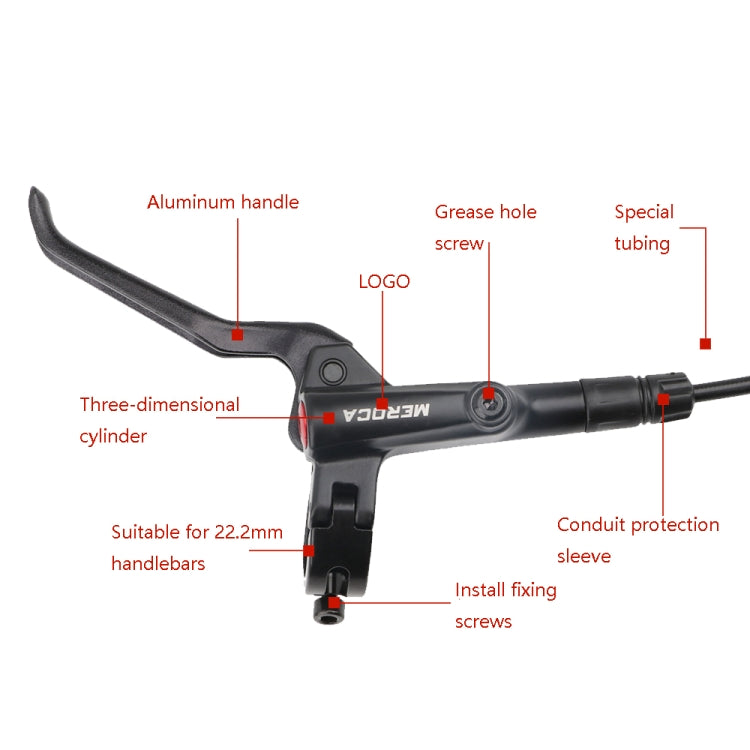 Meroca M800 Freno per bicicletta Mountain Bike Freno bilaterale universale Freno a disco pressione olio, Stile:, 1 Pair Oil Brakes, 1 Pair Oil Brakes + 1 Pair Disc Brakes, Right Front 800mm, Left Back 1400mm, Right Front 800mm + Disc Brake             ...