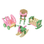 Set mobili in legno miniatura per case delle bambole
