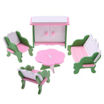 Set mobili in legno miniatura per case delle bambole