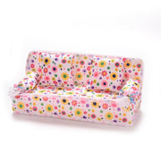 Mini divano a fiori per mobili Divano da 20 cm +2 cuscini per accessori per la casa delle bambole, Doll House Accessories(Cloth sofa)