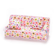 Mini divano a fiori per mobili Divano da 20 cm +2 cuscini per accessori per la casa delle bambole, Doll House Accessories(Cloth sofa)