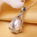 Collana donna con ciondolo perle d'acqua dolce argento 925