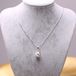 Collana donna con ciondolo perle d'acqua dolce argento 925