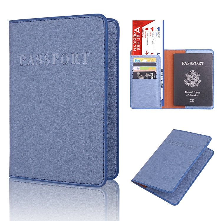 2 PZ MS101 Porta passaporto multi-card in PU satinato Porta carte passaporto per viaggi all'estero, Blue, Khaki, Pink, Sky Blue, Dirty Yellow, Big Red