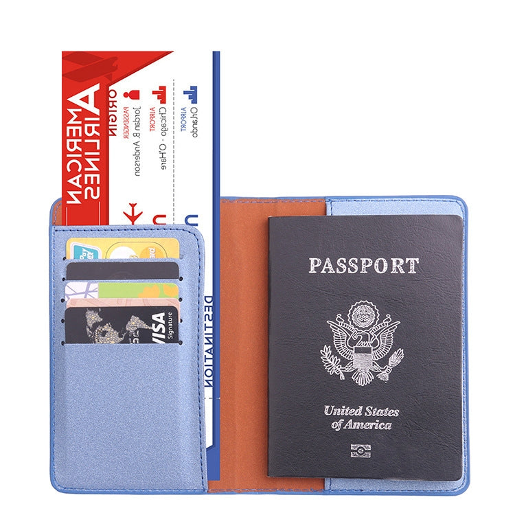 2 PZ MS101 Porta passaporto multi-card in PU satinato Porta carte passaporto per viaggi all'estero, Blue, Khaki, Pink, Sky Blue, Dirty Yellow, Big Red