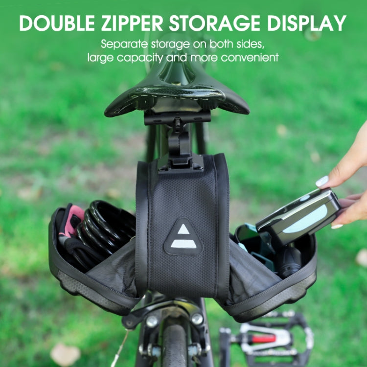 WEST BIKING Borsa da sella per bicicletta di grande capacità da 2,6 litri Borsa da sella con guscio rigido Borsa da sella con cuscino del sedile con staffa regolabile, WEST BIKING 2.6L Saddle Bag