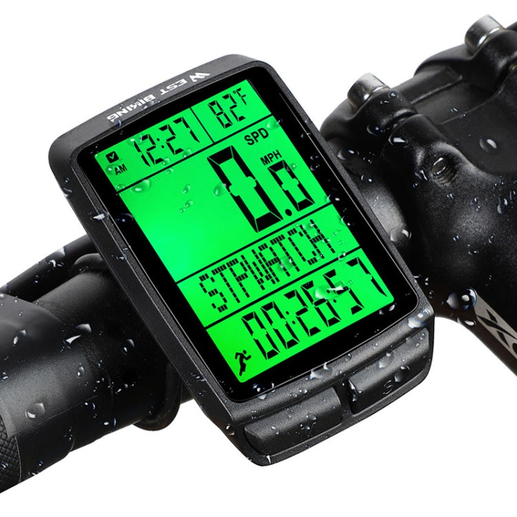 WEST BIKING Tachimetro contachilometri wireless multifunzione con retroilluminazione impermeabile per bicicletta in 5 lingue, 5 Languages
