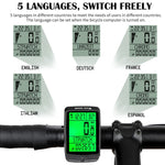 WEST BIKING Tachimetro contachilometri wireless multifunzione con retroilluminazione impermeabile per bicicletta in 5 lingue, 5 Languages