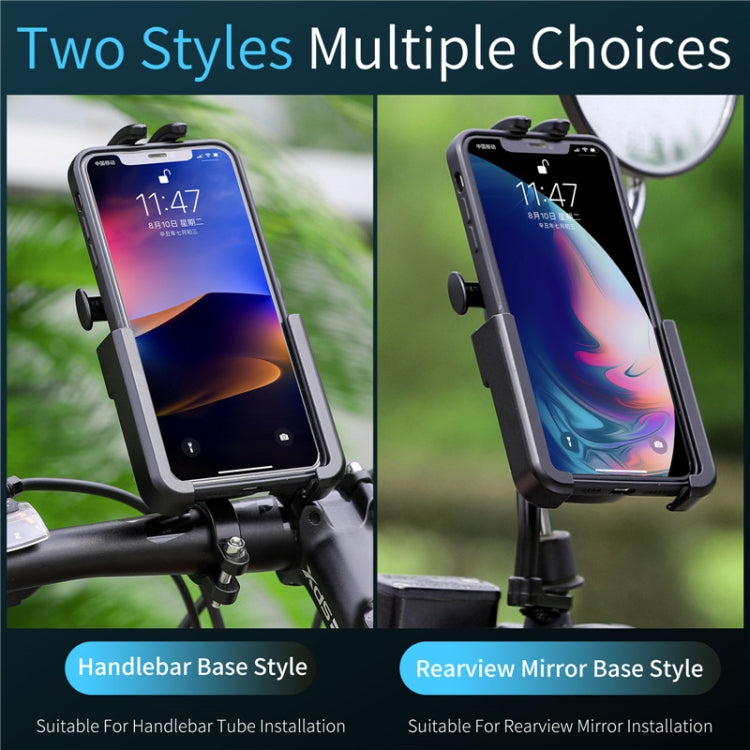 WEST BIKING Supporto per telefono cellulare per bici Supporto per telefono per motocicletta per scooter elettrico girevole a 360° in alluminio, stile:, Handlebar Style, Rearview Mirror Style
