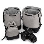 Baona Borsa per fotocamera Micro SLR impermeabile Custodia protettiva Borsa con coulisse, Small Gray, Medium Gray, Large Gray