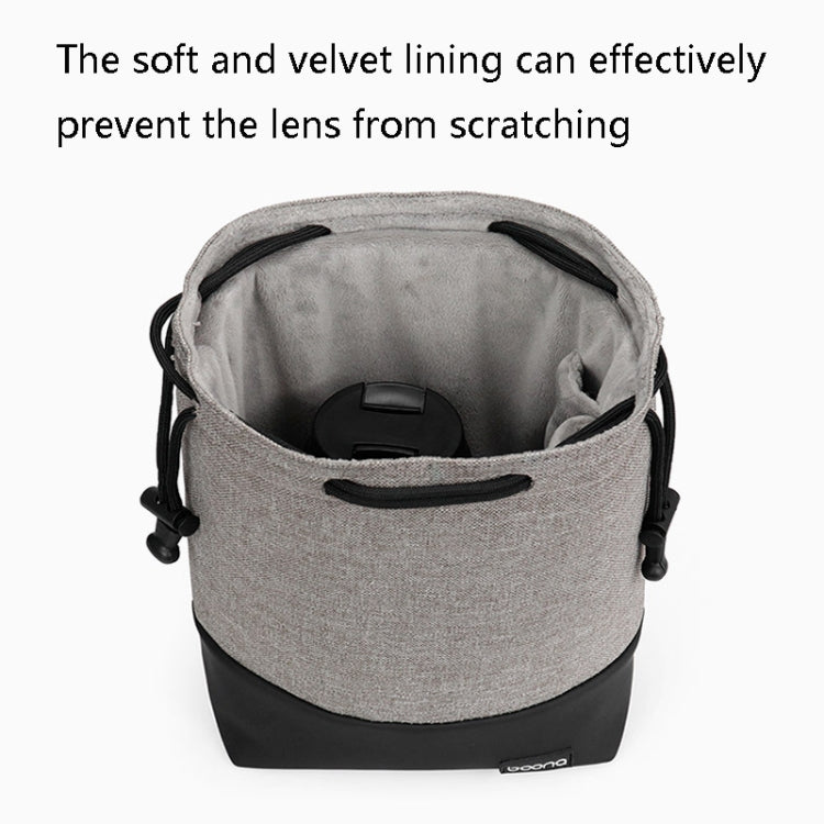 Baona Borsa per fotocamera Micro SLR impermeabile Custodia protettiva Borsa con coulisse, Small Gray, Medium Gray, Large Gray