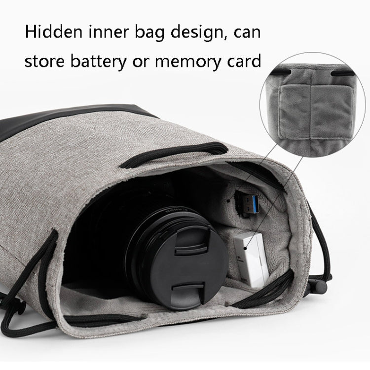 Baona Borsa per fotocamera Micro SLR impermeabile Custodia protettiva Borsa con coulisse, Small Gray, Medium Gray, Large Gray