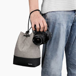 Baona Borsa per fotocamera Micro SLR impermeabile Custodia protettiva Borsa con coulisse, Small Gray, Medium Gray, Large Gray