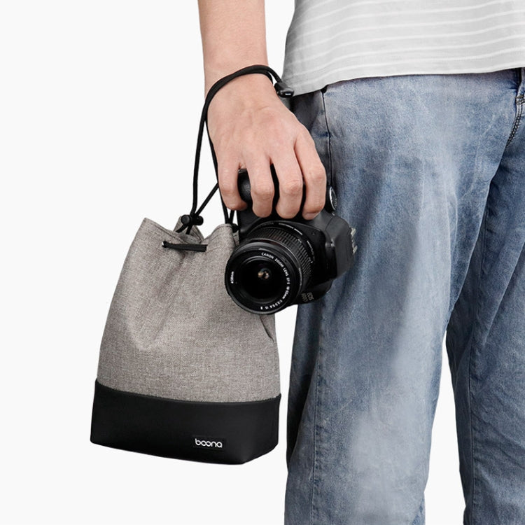 Baona Borsa per fotocamera Micro SLR impermeabile Custodia protettiva Borsa con coulisse, Small Gray, Medium Gray, Large Gray