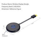 E89BK 2.4GHz / 5GHz WiFi Wireless Display Dongle Ricevitore schermo orizzontale e verticale Streaming Media Player HDTV Stick