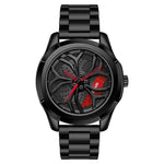 SANDA P1065 Wheel Series Orologio da uomo al quarzo con cinturino in acciaio casual, For Men Blue Red, For Men Black Red, For Men Silver Red, For Men Blue Green, For Men Black Green, For Men Silver Green