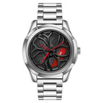 SANDA P1065 Wheel Series Orologio da uomo al quarzo con cinturino in acciaio casual, For Men Blue Red, For Men Black Red, For Men Silver Red, For Men Blue Green, For Men Black Green, For Men Silver Green