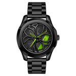 SANDA P1065 Wheel Series Orologio da uomo al quarzo con cinturino in acciaio casual, For Men Blue Red, For Men Black Red, For Men Silver Red, For Men Blue Green, For Men Black Green, For Men Silver Green