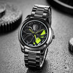 SANDA P1065 Wheel Series Orologio da uomo al quarzo con cinturino in acciaio casual, For Men Blue Red, For Men Black Red, For Men Silver Red, For Men Blue Green, For Men Black Green, For Men Silver Green