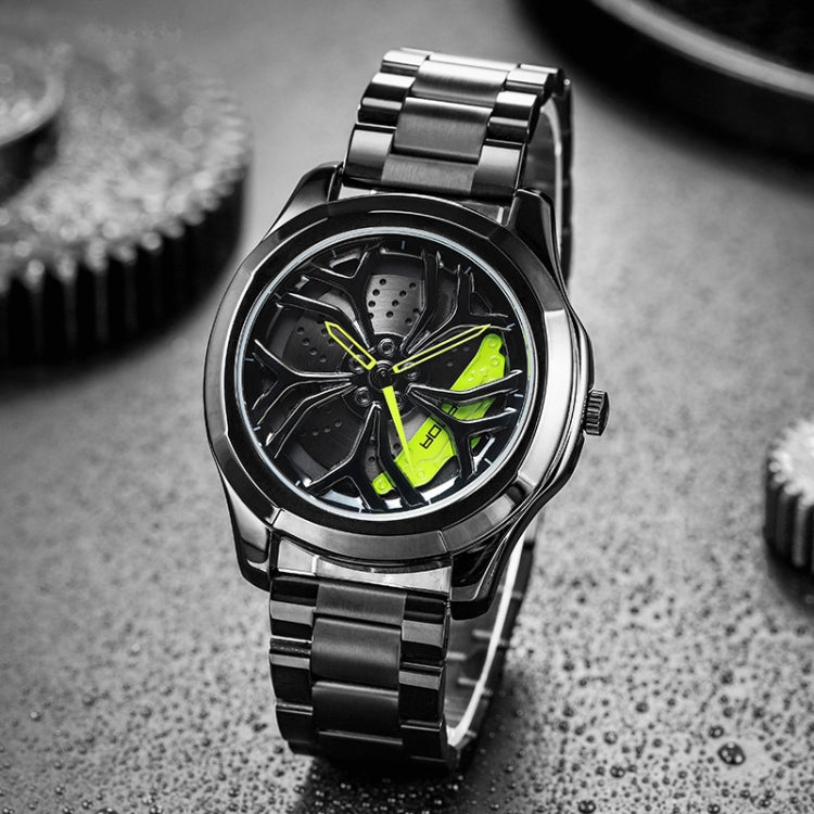 SANDA P1065 Wheel Series Orologio da uomo al quarzo con cinturino in acciaio casual, For Men Blue Red, For Men Black Red, For Men Silver Red, For Men Blue Green, For Men Black Green, For Men Silver Green